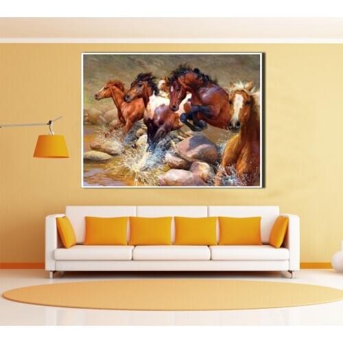 Galloping Horses Poster Canvas Print Painting Wall Art Living Room Home Decoration