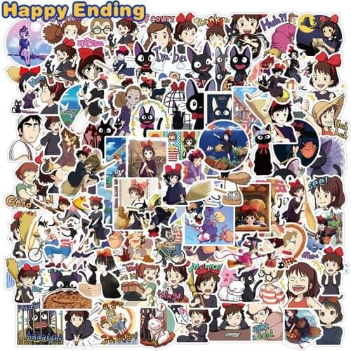 10/30/50Pcs Kikis Delivery Service Stickers Miyazaki Hayao Director Anime Stickers For Waterproof Skateboard Luggage Motorcycle