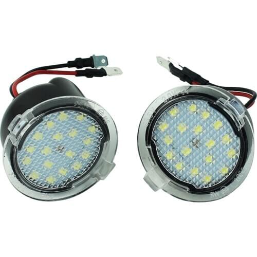 2Pcs LED Under Side Mirror Puddle Light with White Bule light for Ford Edge Fusion Flex Explorer Mondeo Taurus F-150 Expedition