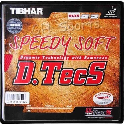 TIBHAR Short Pips SPEEDY SOFT D.TECS Pips-out Table Tennis Rubber Ping Pong Sponge
