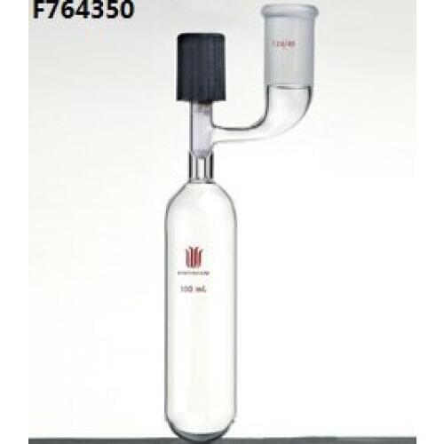 F764350 Tube,Storage with outer Joint, Capacity:350ml, Joint:24/40, Valve Size:0-4mm, Tube O.D.*Length:70*200mm