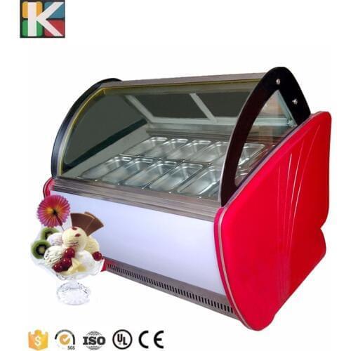 16tanks Italian Ice Cream Display Freezer display cabinet hard ice cream showcase