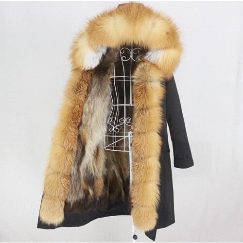 MENINA BONITA 2021 Winter Jacket Women X-long Waterproof Parka Real Fur Coat Natural Fox Fur Detachable Streetwear Outerwear