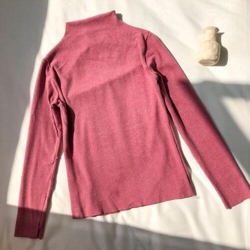 Women French Style clothes woman t-shirts solid color shirt female spring new slim casual inner T-shirt Women 2021 autumn