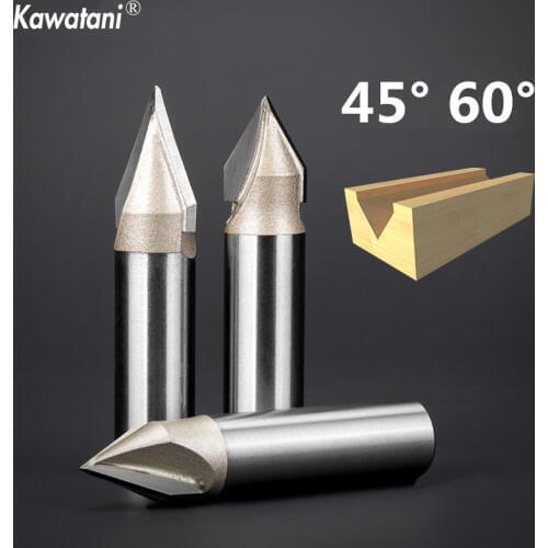 1PCS-free shipping cnc solid carbide woodworking insert router bit,3D wood engraving milling cutter,45deg&60deg V trimming knife