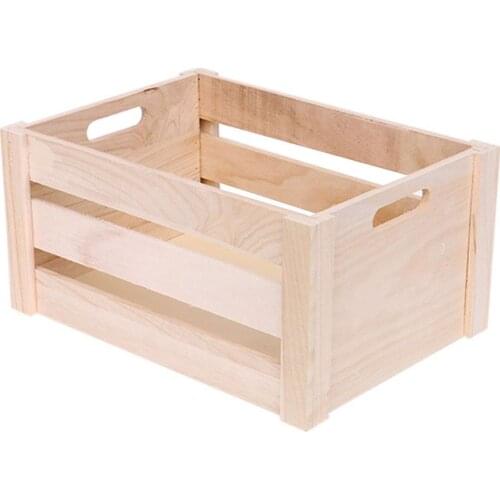 1Pc Goods Crate Wooden Crate Wooden Storage Box Display Crate for Office Home Indoor