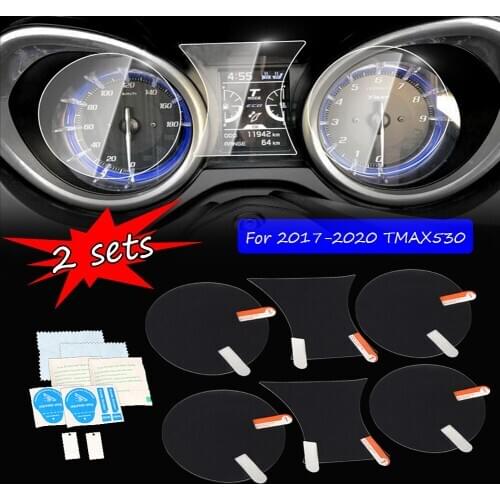 2 SET For Yamaha Tmax 530 TMAX530 DX SX 2020 2019 2018 2017 Dashboard Cover Cluster Scratch Protection Film Screen Protector