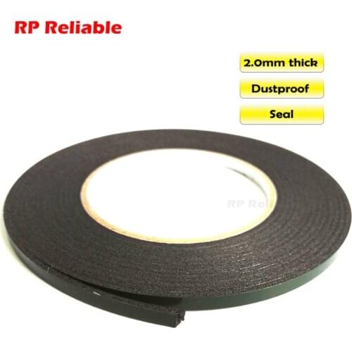 2mm thick) 5mm*5M, (Other wide Choose) Double Sided Adhesive Black Foam Sponge for Windows Panel Plate Trim Seal Dust Proof