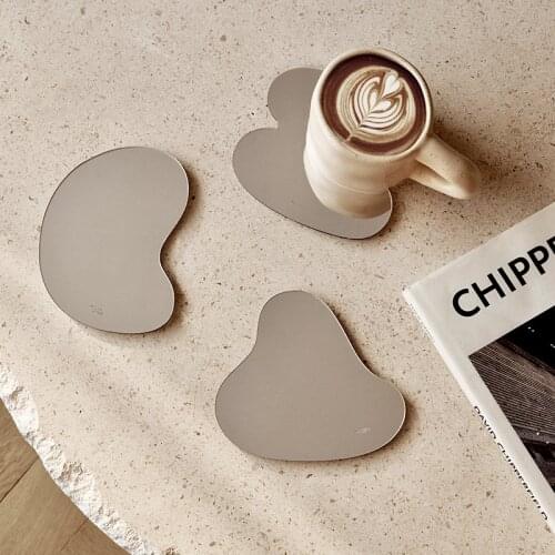 3PCS Nordic Style Lrregular Shape Acrylic Mirror Coasters Placemat Dinning Table Decoration Kitchen Accessories For Cup Plate