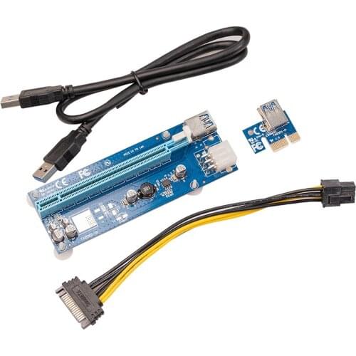 USB 3.0 PCIe Riser PCI-e PCI Express 1X To 16X Adapter Card For BTC Mining