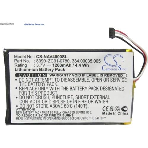 Cameron Sino 1200mAh Battery 384.00035.005, 8390-ZC01-0780 for Navigon 40 Easy, 40 Plus, 40 Premiun