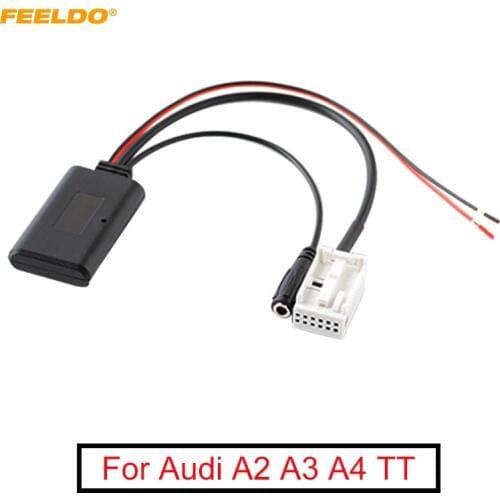 FEELDO 1PC Car Wireless Bluetooth Module Aux Audio Cable Music Adapter With Micphone For Audi A2 A3 A4 TT AUX Cable