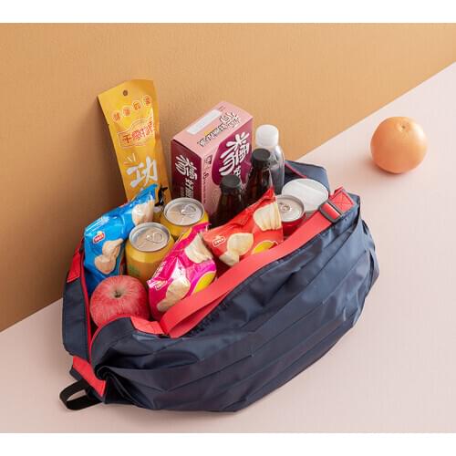 Large Foldable Supermarket Shopping Bag Travel One Shoulder Portable Thickened Hand Carried Eco-friendly Grocery Bag U2