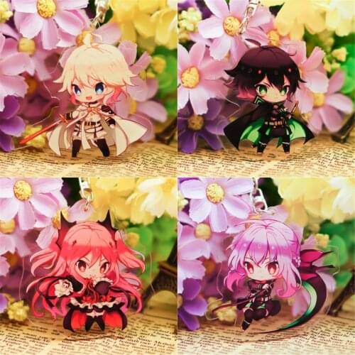 1pcs Anime Cartoon Seraph of the end Printed Acrylic Keyring Keychain Halloween Cosplay Pendant Decor Christmas Gift