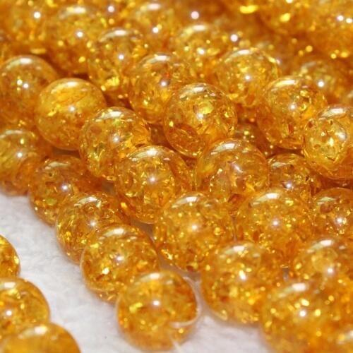 50pcs/lot Beautiful Amber Color Round Beads Wholesale 6 8 10 12mm Handmade Bracelet Necklace Spacer Beads DIY Jewelry Making