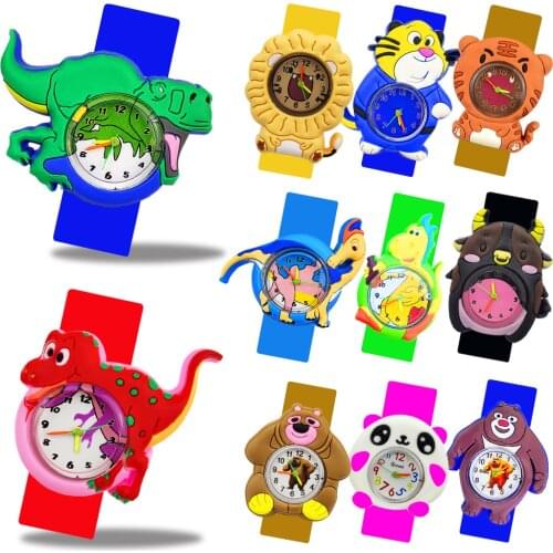 Cartoon Lion/dog/Deer/Unicorn Watch Children Ponies Clock Student Sports Kids Watches Boys Baby Watch Baby Birthday Party Gifts