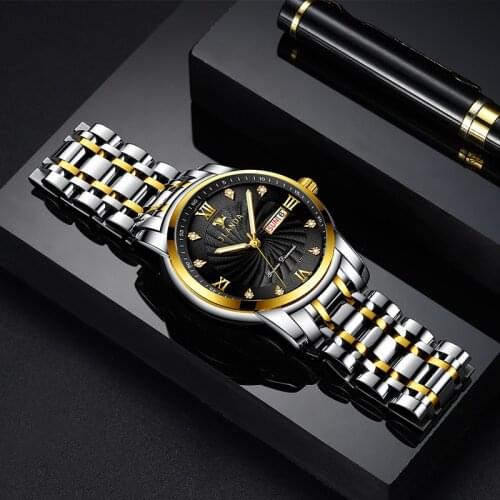 Business Watches Mens Fashion Quartz Watch JLANDA Brand Top Luxury Stainless Steel Men Wristwatch Waterproof Date Week Watch