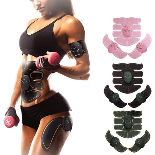 EMS Wireless Electric Smart ABS Muscle Stimulation Hip Trainer Fitness Abdominal Training Body Slimming Weight Loss Stickers