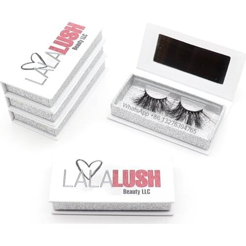 Private Label Eyelash Packaging With Mirror Wholesale Mink Lashes 25mm Fluffy Messy 5D 8-25MM Mink Eyelash Packaging Boxes
