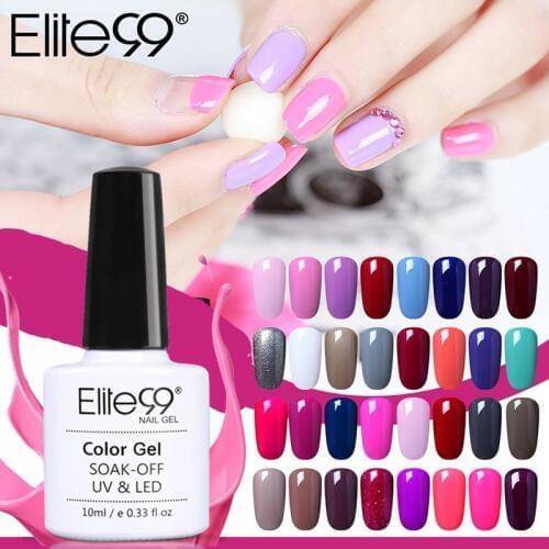 Elite99 10ML White Black Red UV Gel Nail Polish LED Lamp Gel Lacquer Gel Polish Pure Colors Gel Varnish Nail Primer Base Top