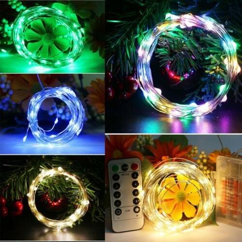 New 50 LED 5M Copper Wire LED String Lights Holiday lighting Fairy Lights Christmas Garland For New Year Wedding Decoration