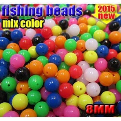 2015HOT !!! MIX COLOR HARD FISHING BEADS size:6MM /8MM quantity:500pcs/lot