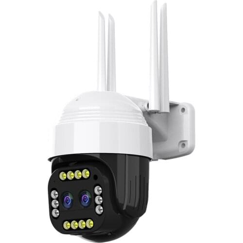 1080P Dual Lens Outdoor Wireless Security Camera PTZ Speed Dome External Wifi Street Video Camera IP CCTV P2P Motion Alert IP66