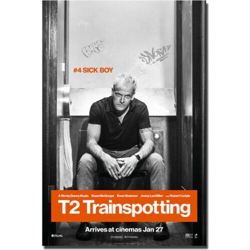 J0236 T2 Trainspotting Movie Ewan McGregor Movie 2.jpg Silk Poster Art Light Canvas Home Decoration