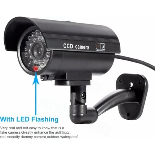 Security Camera Fake LEDs Flashing Light Home Surveillance Waterproof Fake Camera Bullet Waterproof Outdoor Indoor CCTV