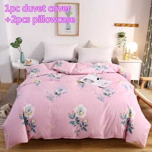 Pink flower duvet cover sets Pure cotton quilt cover twin full single double queen king bedding 2pcs pillowcase comforter cover