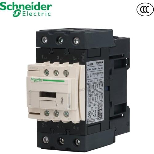 50A AC Contactor 3P 50/60Hz Coil Voltage AC 24V 110V 220V 380V 3NO 1NO+1NC 22kw-380V LC1D Contactors AC-3 Schneider LC1D50AM7C
