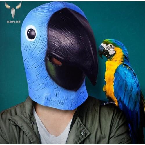 WAYLIKE Bird Masks Novelty Halloween Costume Party Deluxe Latex Realistic High Quality Animal Head Masks Parrot