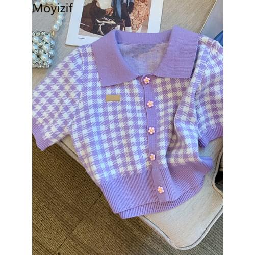 Moyizif Women's Knitted T-shirts