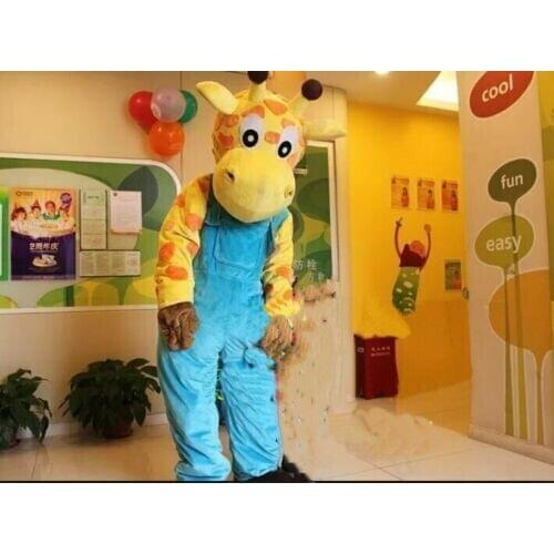 Cartoon Giraffe Mascot Costume Suit Cosplay Party Game Animal Fancy Dress Halloween Xmas Easter Adult Advertising Parade Outfit