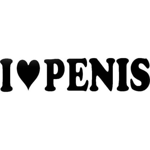 New Creative I Love Penis Gay Gag Gift Car Sticker Decal Car Window Decorative Vinyl Cover Waterproof PVC 15cm X 4cm
