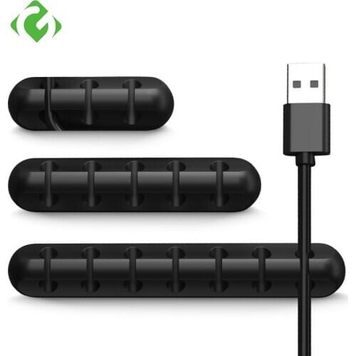 Cable Organizer USB Cable Wire Holder Mouse Headphone Earphone Charger Cord Protector Desk Winder Clip Cable Management GUANYAO