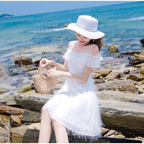 Dresses for Women 2021 Summer Dress Sling off-Shoulder Chiffon Dress Vestido De Mujer Femme Robe
