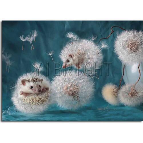 Full Square Diamond embroidery Hedgehog Full Round Diamond mosaic Dandelion 5D DIY Diamond painting Cross stitch Animal Y1