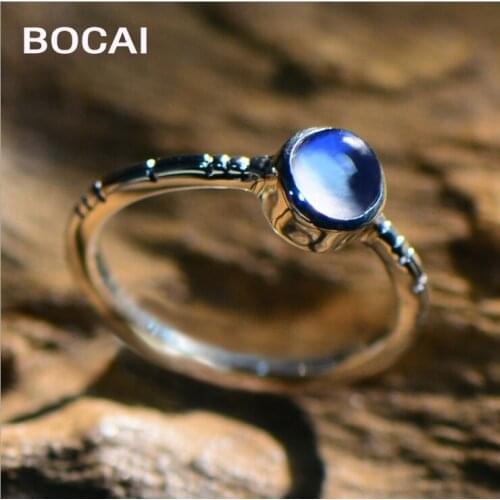 925 silverware simple natural moonlight ring lady sterling silver jewelry ring