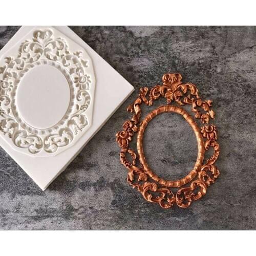 1PC Picture Frame Silicone Fondant Mold Chocolate Biscuits Baking Accessories Tool Cake Decorating Tools B051