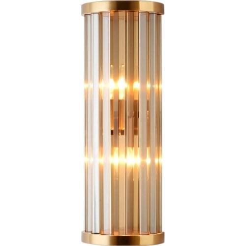 Post Modern Crystal Lampshade Wall Lamps Bedroom Bedside Luxury Golden Sconce Wall Lights Living Room Hotel Villa Aisle Fixtures