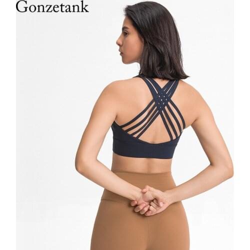 2021 Sports Underwear Spring Summer New Double-sided Brushed Women Multi-strap Cross Beauty Back Support Shockproof Sports Bra