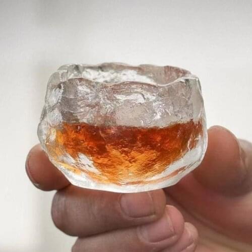 50ML Japanese Style Glass Tea Cup Frozen Burnt Glass Cup Kung Fu Small Tea Cup Living Room Decoration Master Cup Master Teacup