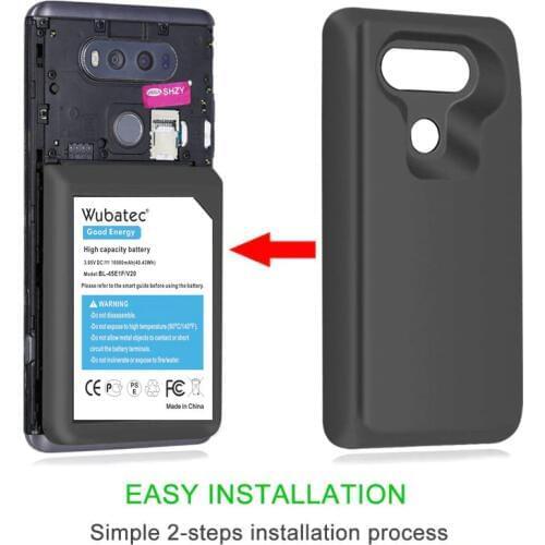 Wubatec 1x 10500mAh V20 Extended Battery with TPU Case BL-44E1F For LG V20 LS997 F800 VS995 US996 H990 H990DS H910 H918