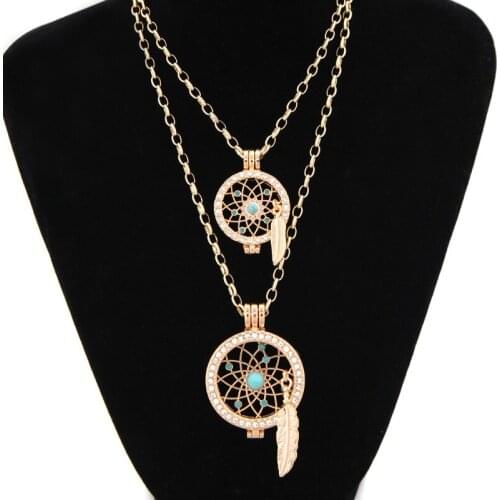 Vinnie Design Jewelry Dreamcatcher Coin Necklace Sets 2pcs My Coin Holder Pendant Necklaces for fashion women chain long