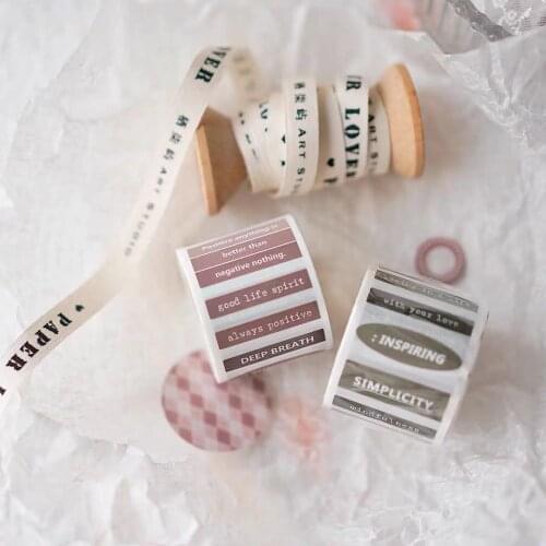 Vintage Little English Words Notes Washi Tapes for Card Making Bullet Journal DIY Scrapbooking Decorative Sticker