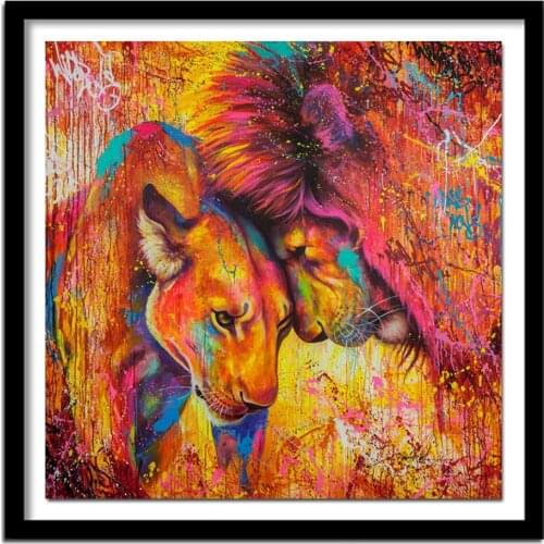 Diamond Embroidery Animal Rhinestone Diy 5d Diamond Painting Lion Handicraft Home Decor