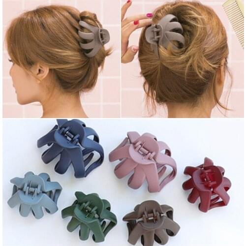6-Colour Korea Style Solid Geometric Hair Claws Adults Women Girls Simple Matte Hair Clips Crab Clamps Styling Accessories