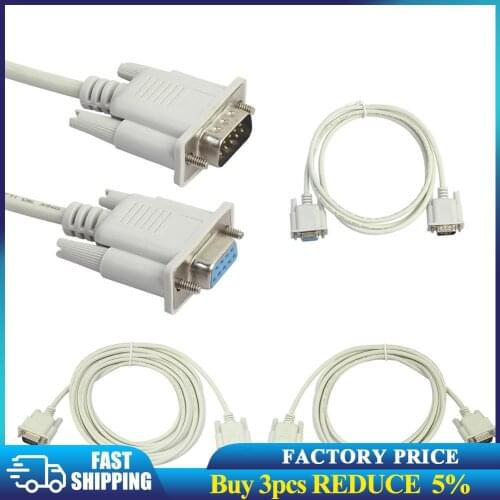 1.5M 3M 5M Serial RS232 9-Pin Male to Female DB9 9-Pin PC Converter Extension Transfer Cable Extending Wire for computer
