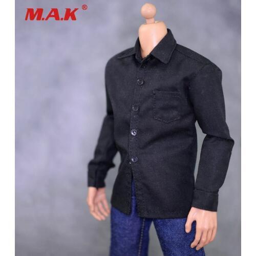 1/6 Male Clothes Suit Black Shirt Jeans Set For 12 inch Male Action Figure